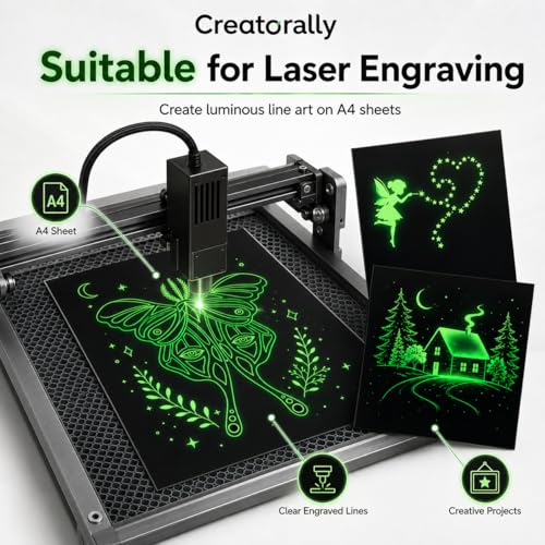 Scratch Art Paper, Fluorescent Scratch Off Sheets for Laser Engraving