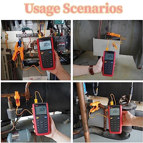 [Australia - AusPower] - AUNMAS K Type Thermocouple Sensor, Adjustable Pipe Clamp -40~200℃, Compatible with K Type Thermometers for Industrial Temperature Measurement 