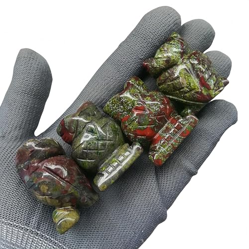 Natural Dragon Blood Jasper Gemstone Owl Crystals and Healing Stones Figurines,1.5 Inches Room Decor Collectibles