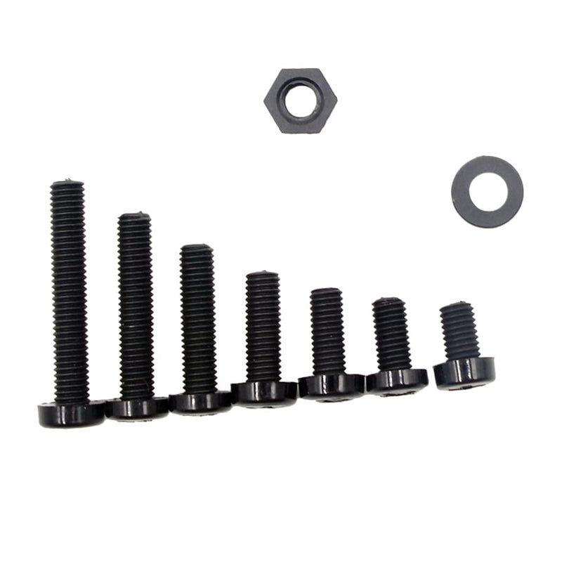 [Australia - AusPower] - Metric M5 Nylon Phillips Pan Head Screws Nuts Flat Washers Assortment Kit (Black-M5) Black-M5 