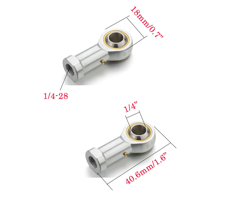 [Australia - AusPower] - (2pcs) PHSB4 Rod End Bearings 1/4-inch Bore Pre-Lubricated Bearings1/4-28 Female Thread Right Hand 1/4" PHS 