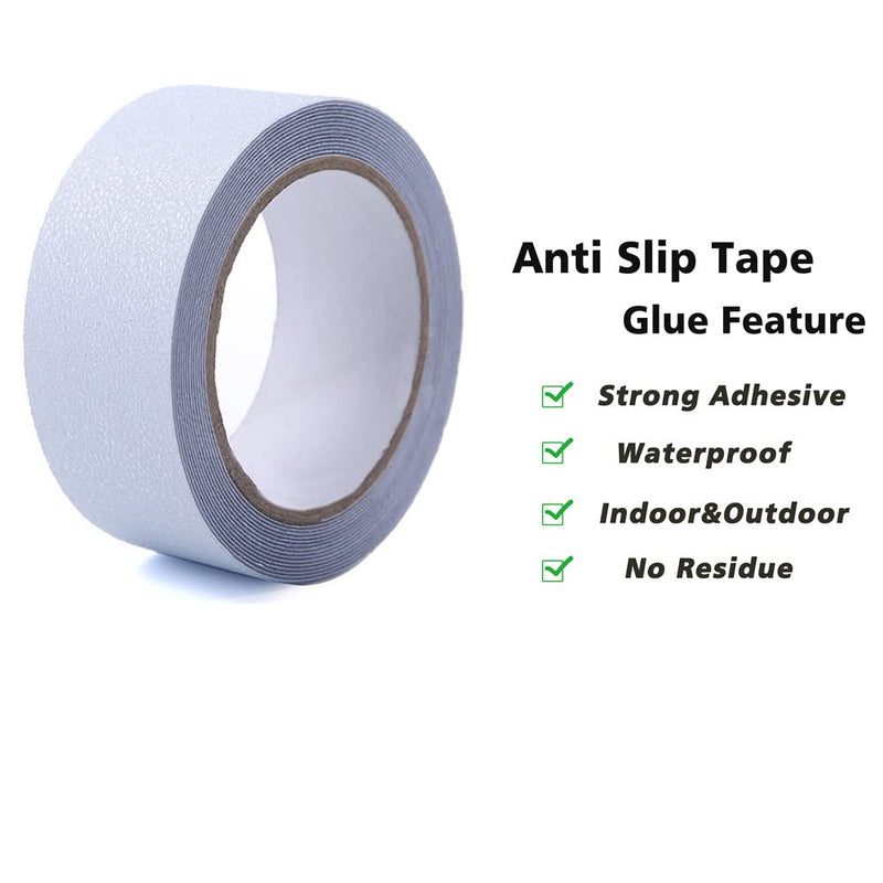 Anti Slip Tape 2 inch x 33 feet Safety Non Slip High Grip Adhesive Flooring Sticky Strip Steps Tread Waterproof Indoor Outdoor Red and White Red+White