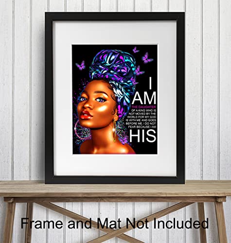 African American Christian Wall Art - Bible Verse Poster for Black Women