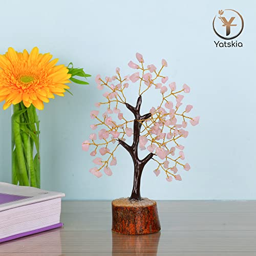 Rose Quartz - Crystal Tree - Bonsai Tree - Tree of Life - Gemstones - Mini Gem Tree - House Warming Gifts New Home - Spiritual Gifts - Crystal Gifts Rose Quartz