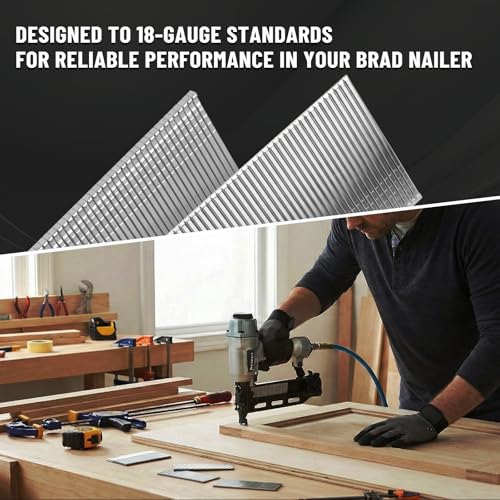 18 Gauge Stainless Steel Brad Nails, 1 Inch 18GA Brad Nails, 304 Stainless Steel Small Finishing Nail Gun Nails for Pneumatic, Electric Brad Nailer Gun (2,000 Counts) 1" Length 1-box