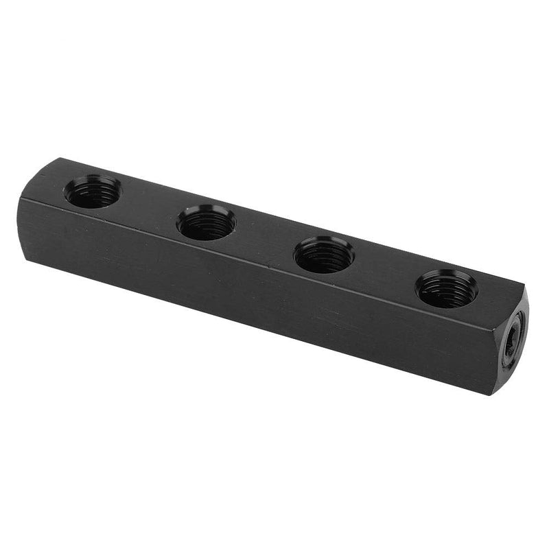 [Australia - AusPower] - SUS304 Air Hose Manifold Block, Air Hose Manifold Block Splitter, 4 Way 1/4 Inch BSPP Thread Pneumatic Air Hose Inline Manifold Block Splitter (4 Way) Straight cross 