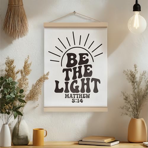 ZNGFON Christian Inspirational Wall Art Poster Hanger Frame 12x16,Christian Religious Scripture Bible Verses Wall Decor for Bedroom,Be The Light Positive Hanging Decorations Gifts Decor 08
