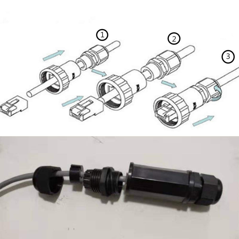 10PCS M22Z Shielded RJ45 Waterproof Cat5/5e/6 8P8C Connector IP67 Ethernet LAN Cable Connector Double Head Outdoor LAN Coupler Adapter Female to Female 10PCS