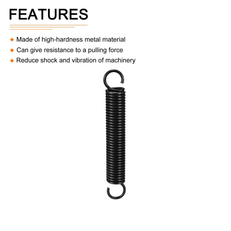 [Australia - AusPower] - 2.5x18x125mm(WxODxL) Extension Spring - 1Pack - Good for Home Repair Machinery - Manganese Steel Extended Compressed Spring - Black 2.5x18x125mm 