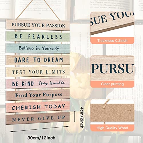 HPUINB Inspirational Quotes Wall Art,Inspirational Wood Sign,Rainbow Motivational Quote Wall Decor for Nursery,Be Kind Positive Phrases Wall Decorations For Kids Bedroom Decor Morandi
