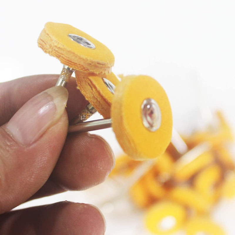 [Australia - AusPower] - ?????? ???? 20 Pcs Mini Cotton Buffing Wheel, 3/32 Inch Shank Abrasive Cloth Polishing Wheel for Rotary Tools (Yellow) 20 Pcs Yellow Cotton Buffing Wheel 