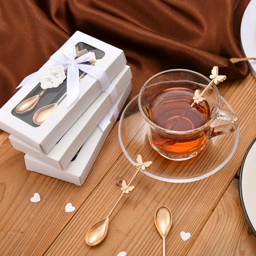 10 Boxes 20 Pcs Butterfly Tea Spoons for Wedding Favors Coffee Spoon Tea Party Souvenirs Bridal Baby Shower Guests Return Gift Individual Package (10) 10
