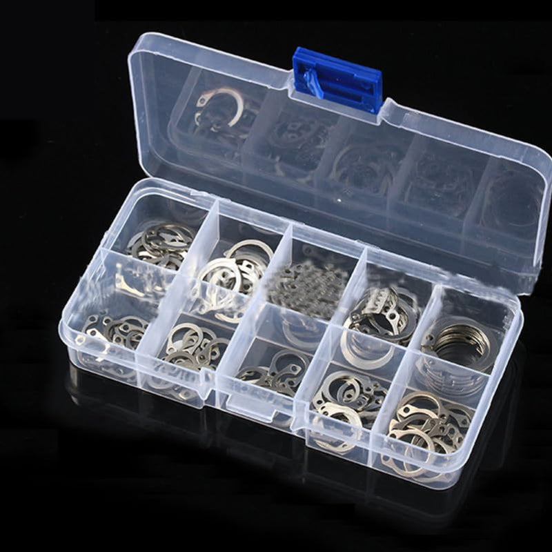 ULTECHNOVO external retaining ring snap circlip fastener set, 100-piece assortment of metal rings