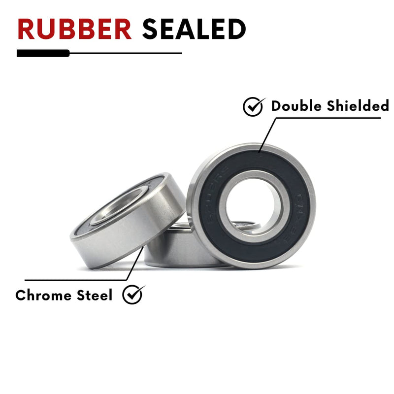 [Australia - AusPower] - 10 PCS 6202-2RS Double Rubber Sealed Bearings 15x35x11mm, Deep Groove Ball Bearings 15x35x11mm, Deep Groove Ball Bearing ABCE-3 Pre-Lubricated, Chromium Bearing Steel (6202-2RS, 10) 