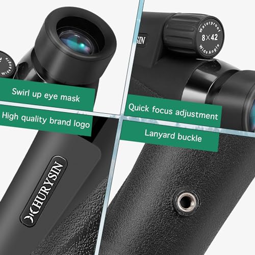 8x42 Monocular Telescope – Military-Grade, Compact, Waterproof & Fogproof, Nitrogen-Filled, FMC Green Coated Optics, BK7 Prism, Ideal for Bird Watching, Hunting, Camping & Wildlife Observation WPKHG-04