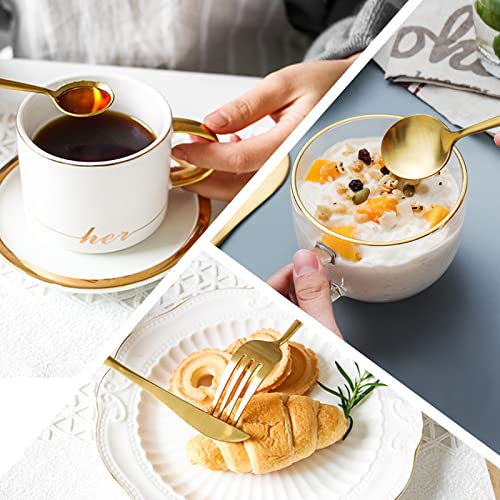 30 Piece Gold Silverware Set for 6 Golden