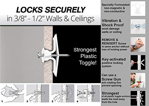 TOGGLER 44-Piece Drywall Anchor Kit with Toggle Bolts