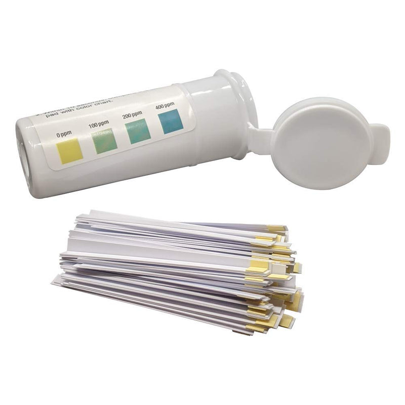 [Australia - AusPower] - Restaurant Quaternary Ammonium (QAC, Multi Quat) Sanitizer Plastic Test Strips, 0-400 ppm [Vial of 100 Strips] 