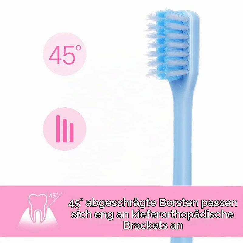 Y-kelin Orthodontic Toothbrush, V Shape, Soft Bristles, 8 Packs (Assorted Colours, Colour Not Selectable), Very Soft Toothbrush 4 stück (2er Pack)