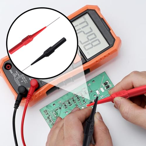 Pack of 10 0.7 mm Measuring Tips for Multimeters, Test Probes B0cxpxqrgt for Professionals (Red/Black)