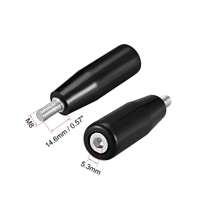 [Australia - AusPower] - uxcell Revolving Handwheel Machine Handle M8 Male Threaded Stem for Milling Machinery 60mm Handle Dia M8 x 62mm 