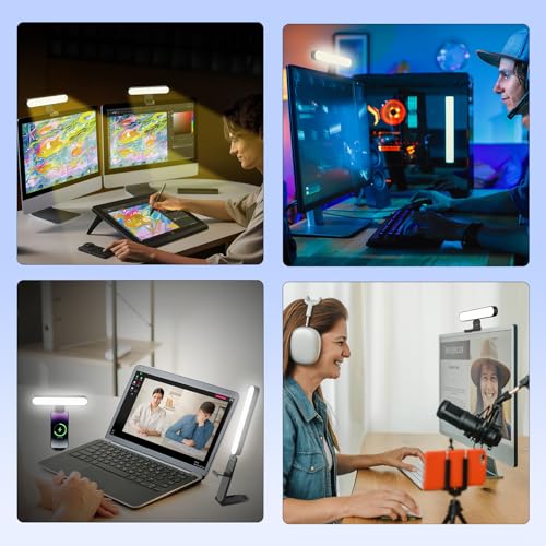 Takerers Video Conference Lighting, Webcam Light with Remote & Touch Control, 3 Color Temperature, 10 Level Brightness, Zoom Light for Computer, Video Calls, Live Streaming, Podcast, Studio (1-Pack) 1-Pack