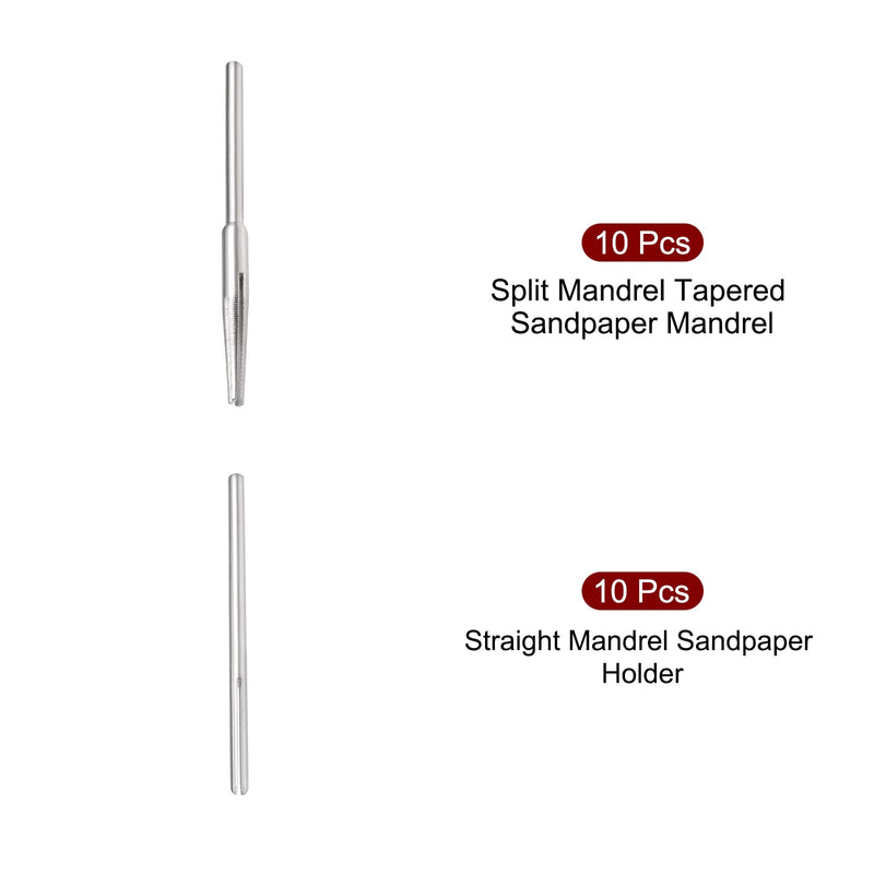 [Australia - AusPower] - uxcell Split Mandrel Tapered and Straight Mandrel Sandpaper Holder with 2.35mm Shank for Abrasive Sanding Disc 20 Pcs 