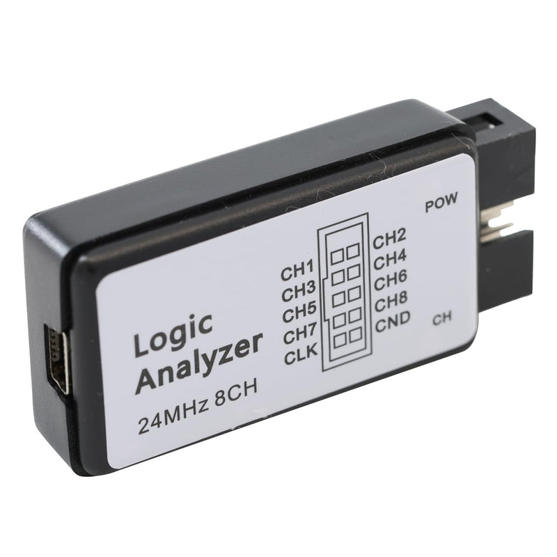 USB Logic Analyzer 24MHz MCU Debugging Tool Logic Analyzer 8 Channel UART IIC SPI with 12 Test Clips and USB Cable for Arduino for ARMFPGA