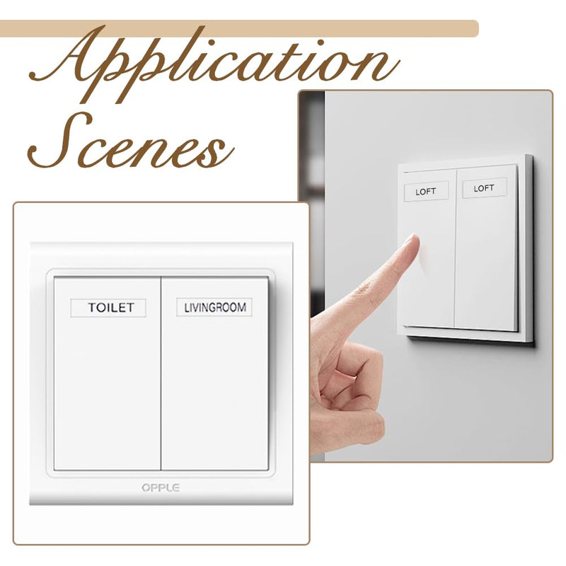 SUPERFINDINGS 20Pcs Light Switch Labels Transparent Switches Identification Stickers Label PVC Waterproof Switch Panel Labels for Organizing Home Kitchen Bathroom Office