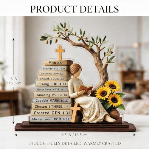 Christian Gifts for Women, Inspirational Bible Verse Acrylic Wooden Stand