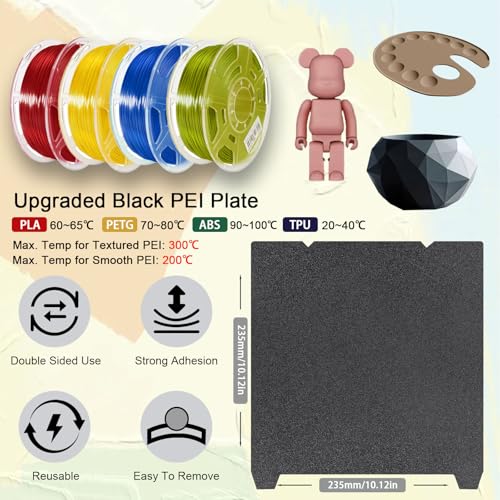 IdeaFormer Double Side PEI Sheet 235x235mm PEI Build Plate for Creality K1 / K1C / Ender 3 S1 / Ender 3V3 / Ender5 S1 etc.