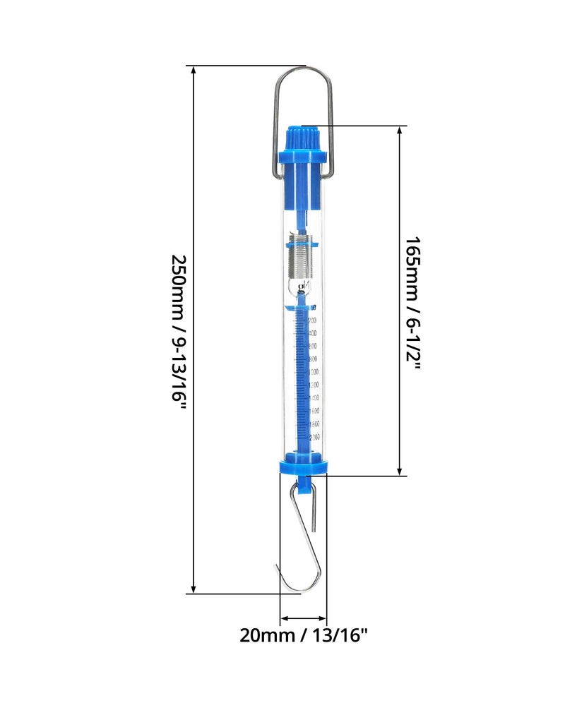 [Australia - AusPower] - QWORK Spring Scale, 10 Pack 20N Transparent Spring Balance Hanging Tube Spring Scale 