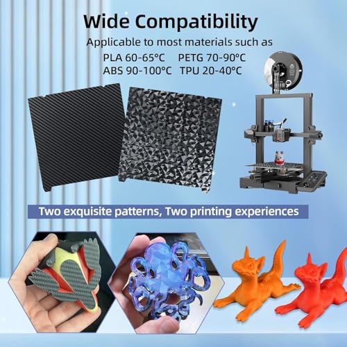 IdeaFormer PEO+PET Smooth Build Plate for Creality K1 / K1C / Ender 3 S1 / Ender 3V3 / Ender5 S1 etc. 3D Printer 235x235mm (1x build plate, 235x235mm No Magnetic base)