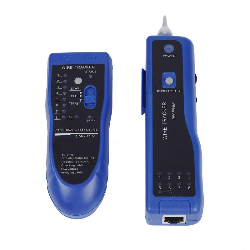 [Australia - AusPower] - Rapid LAN Network Multifunctional Cable Tester Line Finder Portable Wire Tracker Tool Tone Generator Probe Kit for Telephone Line Tester and Continuity Checking(No Batteries Included)(Blue) 