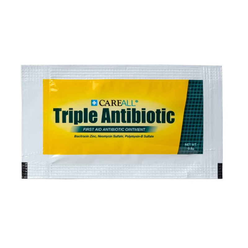 [Australia - AusPower] - CareAll Triple Antibiotic Ointment 0.9gr (25 Pack) Foil Packet, First Aid for Minor Scrapes, Cuts, and Burns. Helps Prevent Infection. Contains Bacitracin Zinc, Neomycin Sulfate, Polymyxin B Sulfate 