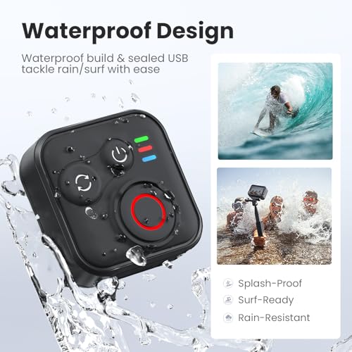 Bluetooth Remote Control for Insta360 X5/X4/X3/X2/Go 3S/ACE Pro 2, GoPro Camera Shutter Remote with Type-C Charging - 164ft Range, Compatible with iPhone 12-17 Pro Max, GoPro 8-13, Android Phones