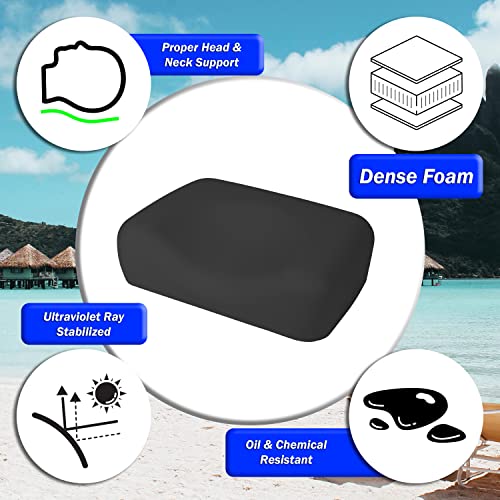 Baagialdic Deluxe black contour tanning bed pillow with closed cell foam for neck and cervical support.