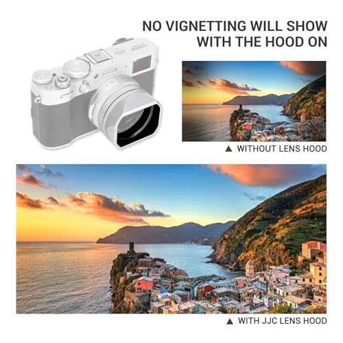 JJC Metal Lens Hood for Fuji Fujifilm X100VI X100V X100 VI V Accessories Black