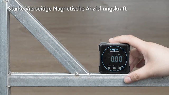 eSynic Digital Inclinometer with 4-Sided Magnets Spirit Level with LCD Display Rechargeable Aluminum Housing IP54 Waterproof for Table Saws, Woodworking and Construction Projects