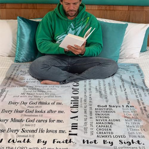 Christian Blanket Gifts for Women Men, Religious Blanket with Bible Verse 60"x50", Scripture Blankets, Catholic Spiritual Gifts, Faith Based Gifts Scripture Bible Verse 50"X60"