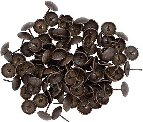[Australia - AusPower] - Premium Upholstery Tacks, 3/4-inch Diameter Nailhead Pins, Large Decorative Trim for Furniture (40, Dark Antique Brass) 40 