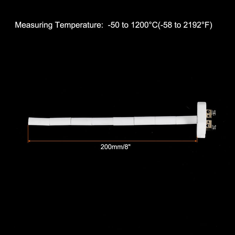 [Australia - AusPower] - MECCANIXITY K Type Ceramic Kiln Furnace Probe Thermocouple Sensor for Muffle Furnace Oven, High Temperature -50 to 1300°C(-58 to 2372°F) 1.5x200mm 