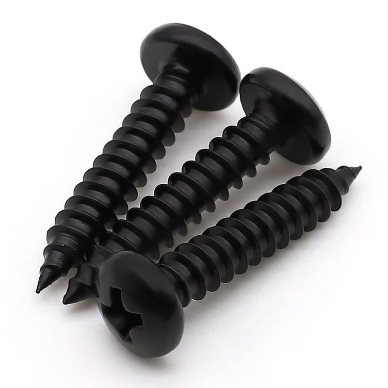 [Australia - AusPower] - #12 x 1/2" (50 Pack) Stainless Steel Phillips Pan Head Wood Screws, Stainless Steel 304 (18-8), Pan Head Sheet Metal Screws Self Tapping Screws, Black Coated #12 x 1/2" 50 