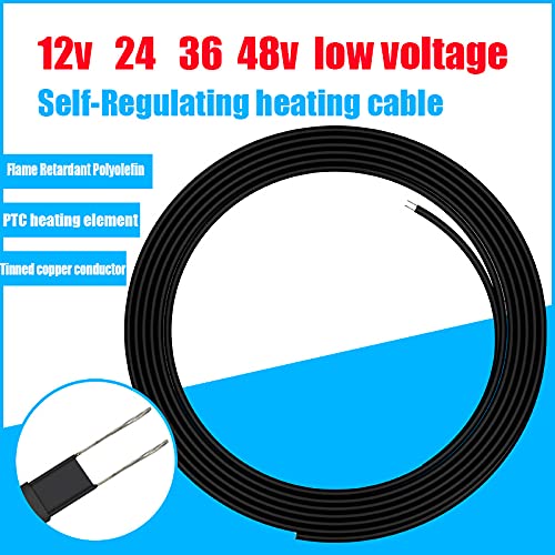 12v 24v 36v 48v trace heating cable,low voltage self regulating heat tape underfloor heating,trace heating cable for Freeze Protection (32Ft(10meters), 12V) 32Ft(10meters)