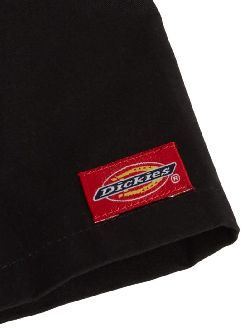 [Australia - AusPower] - Dickies EDS Signature Scrubs for Women and Scrubs for Men, Unisex One Pocket V-Neck Top in Soft Brushed Poplin 83706 Large Black 