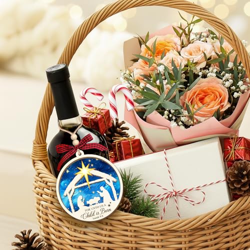 HEXMOZ Nativity Scene Ornaments - Catholic Religious Gifts for Women, Men Nativity Scene 1