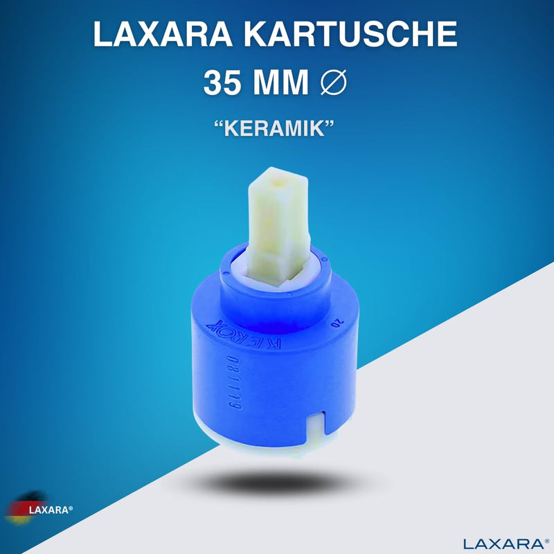 [Australia - AusPower] - LAXARA Universal Ceramic High Pressure Cartridge 35 mm 121894 - Replacement Part for Many High Pressure Taps | For Kitchen Taps, Bathroom Taps, Shower Taps, Bidet Taps 