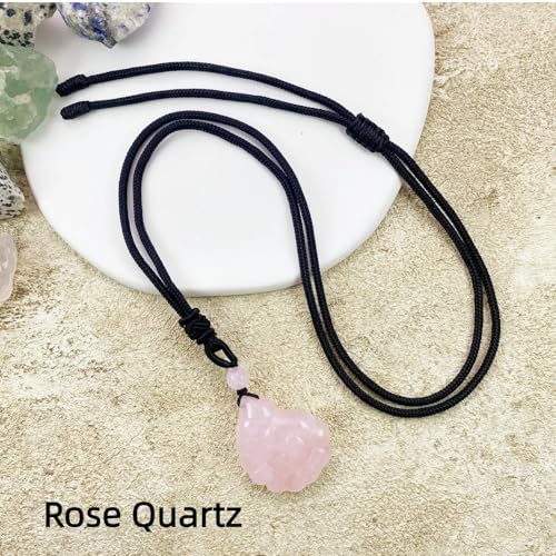 EDEN'S CALL Crystal Conch Shell Necklace for Women Healing Stone Ocean Pendant, Boho Beach Necklace with Polished Natural Gemstone Adjustable Cord Worry Stone Jewelry Gift Pink