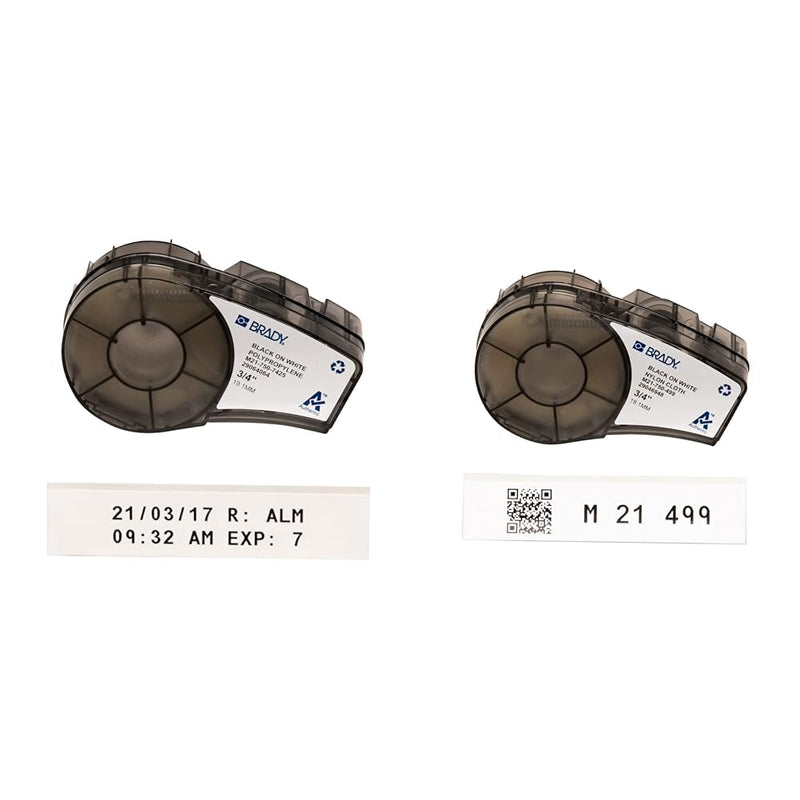 Brady Authentic Chemical and Temp Resistant Polypropylene Label Bundle for Lab and Asset Tracking- Includes B-7425 .75" x 21' and B-499 .75" x 16' Nylon Cloth Tapes
