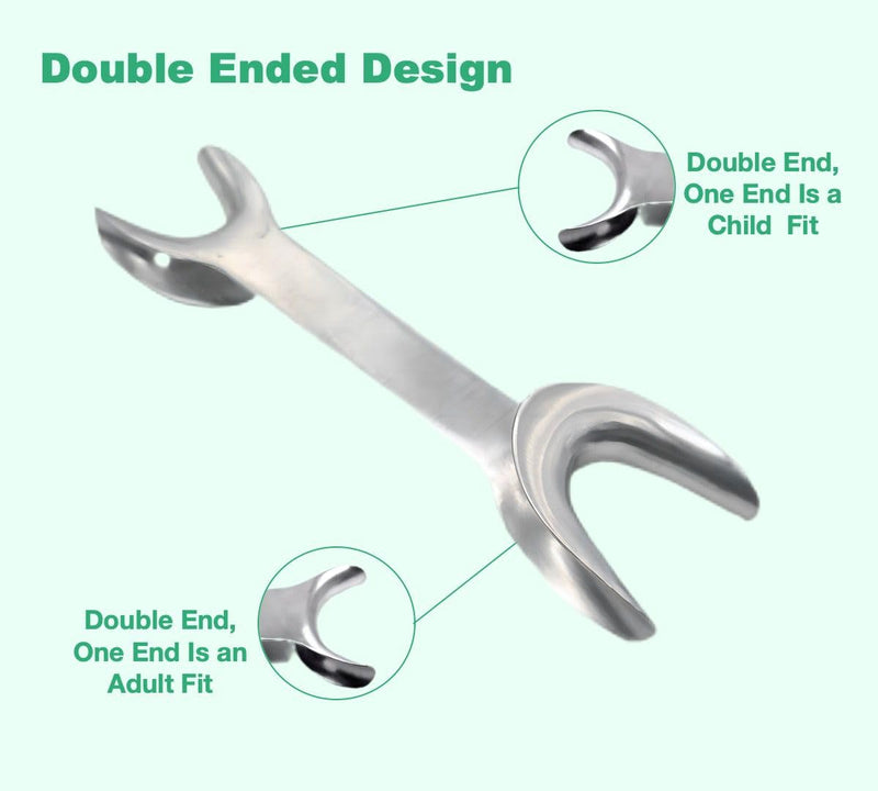 [Australia - AusPower] - Stainless Steel Double-Ended Dental Cheek Retractor - Durable, Autoclavable, Non-Corrosive Oral Mouth Opener for Professional Dental Use 1 PC (Large) 